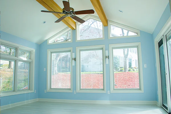 interior view of a sunroom home addition in columbia maryland