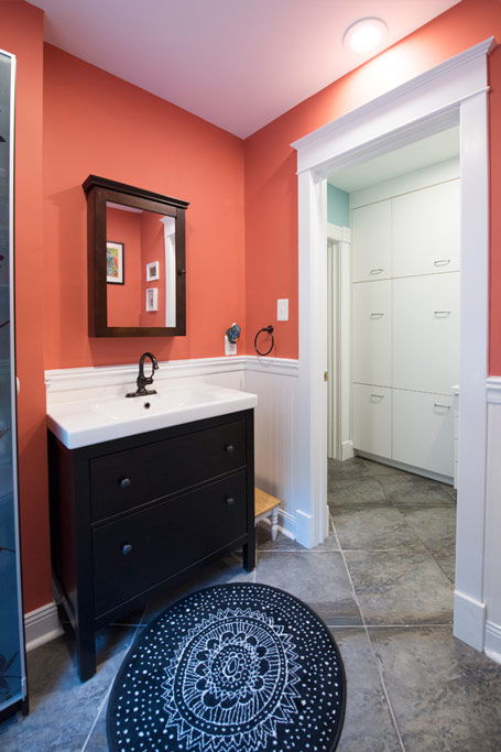 Another view of the existing bath room that was reshaped.