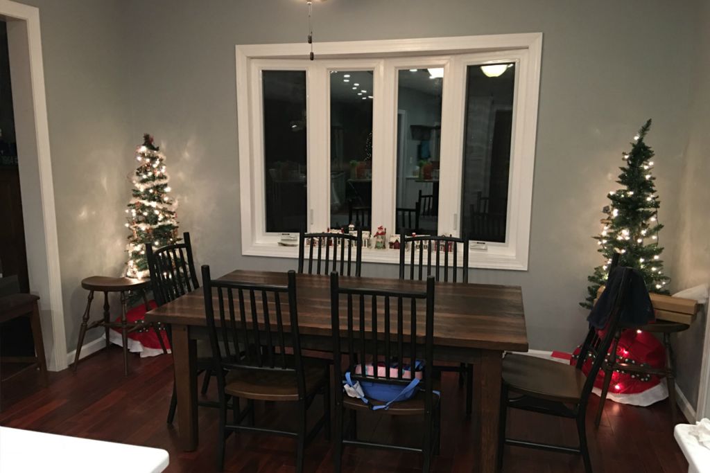 The dinning room is now connected to the kitchen which creates an open, inviting space to entertain guests.