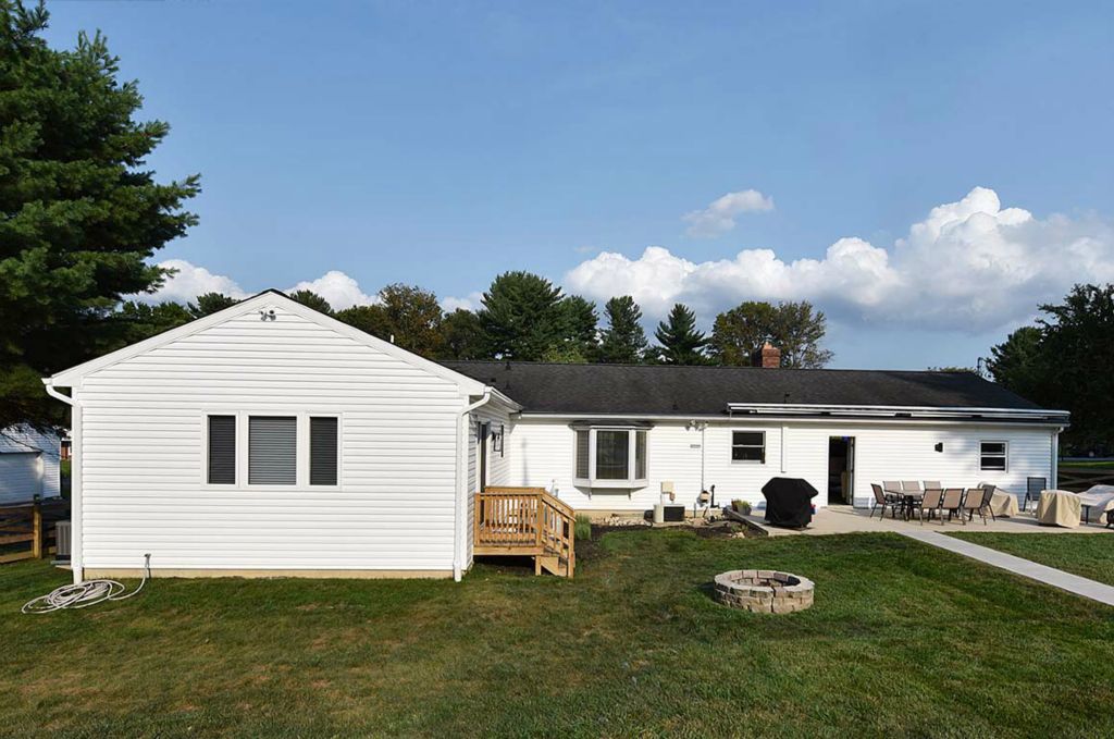 A side view of the new master bedroom addition.