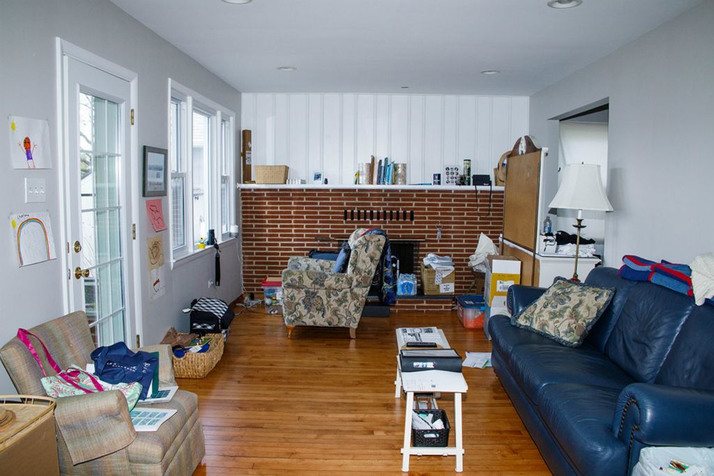 View of the family room before remodeling.